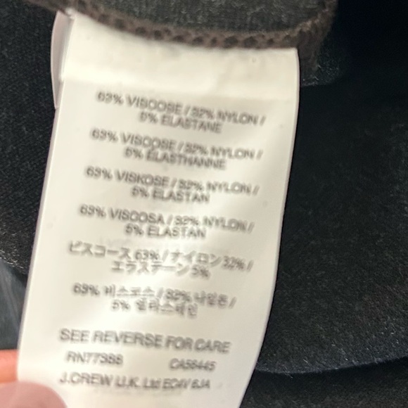 J. Crew Pixie Pants 10S Skinny Dark Gray Black Knit High Rise Zip Back Seam NWT - Picture 15 of 15